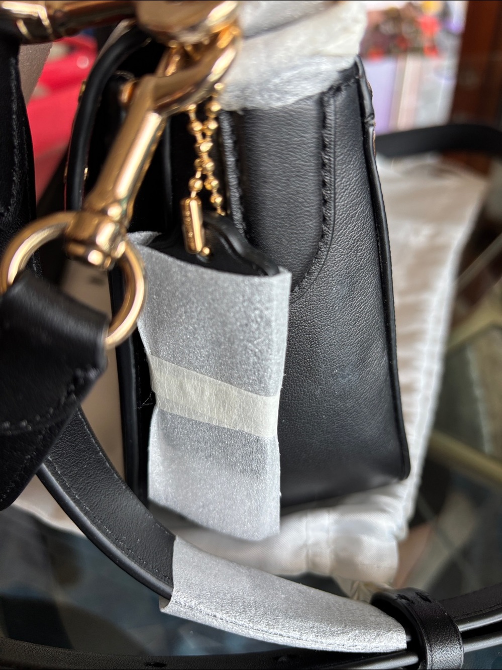 Coach Signature Shoulder Bag with Terracotta and Black Leather Accents - Picture 8 of 12